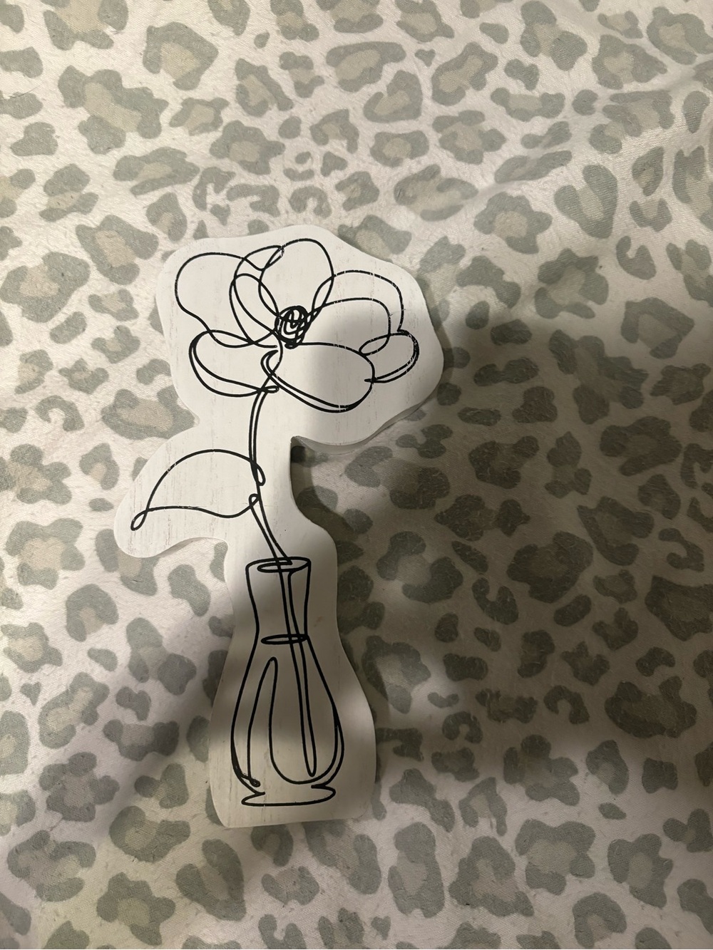 Hand-Drawn Black Floral Vase Wall Decor